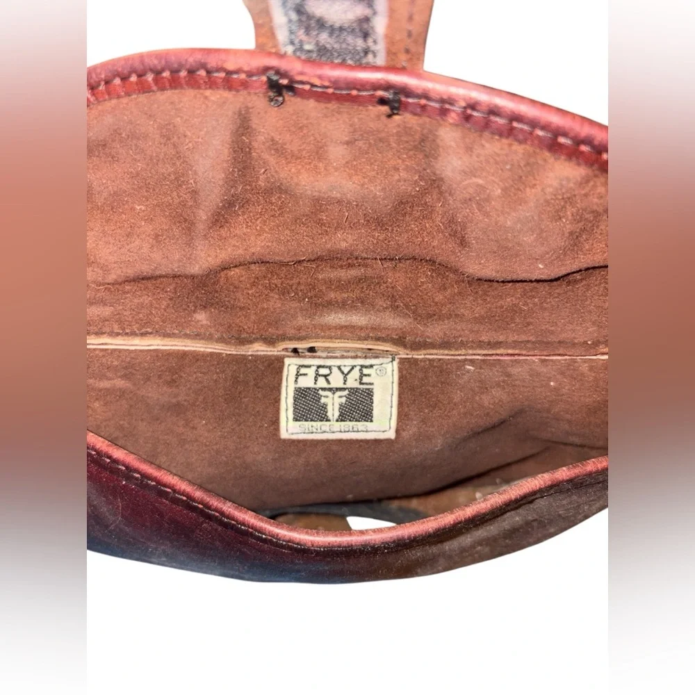 Frye Burgundy Leather Hobo Shoulder Bag - Picture 4 of 7